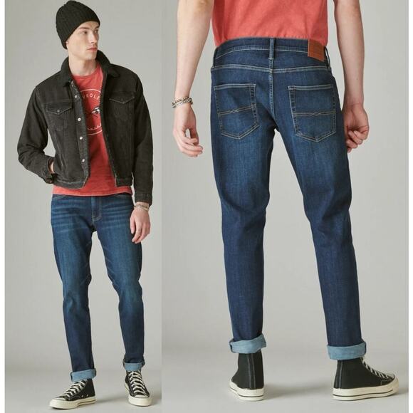 Lucky Brand Mens 412 Athletic Slim Coolmax Jeans Seneca Blue Size 33 x 32 - Picture 2 of 9